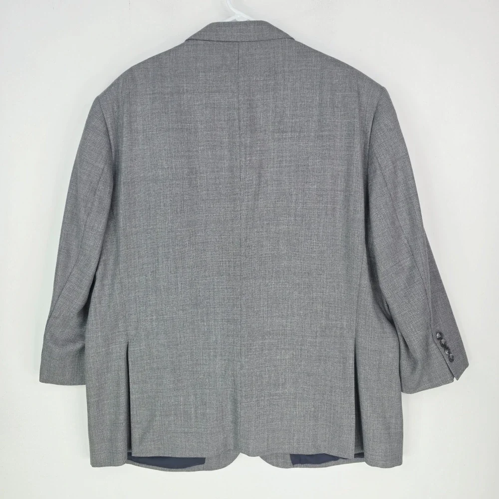 Jos. A. Bank Men 50R Traveler 100% Wool Gray Two Button Blazer Sport Coat Jacket